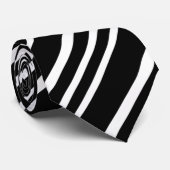 Eenvoudig patroon met zwarte en witte diagonale st stropdas (Opgerold)
