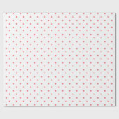 Eenvoudig patroon van roze pokstippen op wit cadeaupapier (Vlak)