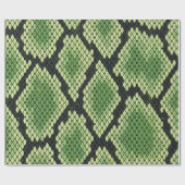 eenvoudig patroon van zwarte en groene slangen cadeaupapier (Vlak)