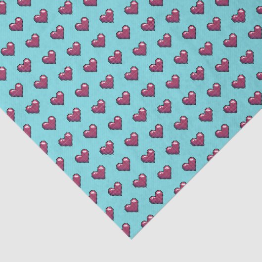 Eenvoudig patroon voor hartritmevormig rood pixel tissuepapier (Detail)