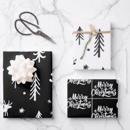 Eenvoudig patroon voor kerstillustraties inpakpapier vel