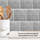 Eenvoudig patroon Zwart Wit Strepen Tegeltje