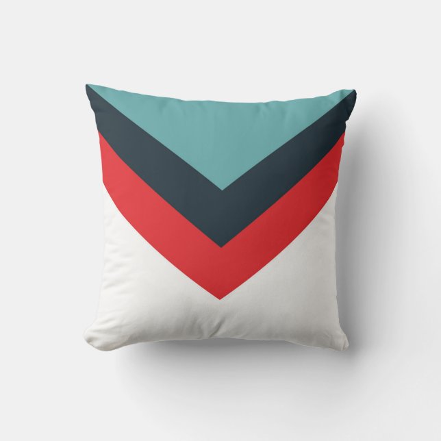 Eenvoudig Pattern Red Blue White Kussen (Voorkant)