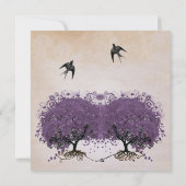 Eenvoudig Peachy Paarse Heart Leaf Tree Kaart (Achterkant)