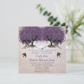 Eenvoudig Peachy Paarse Heart Leaf Tree Kaart (Staand voorkant)