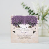 Eenvoudig Peachy Paarse  Heart Leaf Tree Kaart (Staand voorkant)