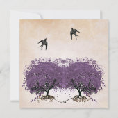 Eenvoudig Peachy Paarse  Heart Leaf Tree Kaart (Achterkant)