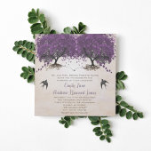 Eenvoudig Peachy Paarse  Heart Leaf Tree Kaart