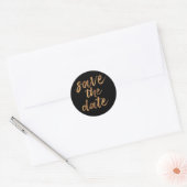 Eenvoudig penseelschrift zwart en goud save the da ronde sticker (Envelop)