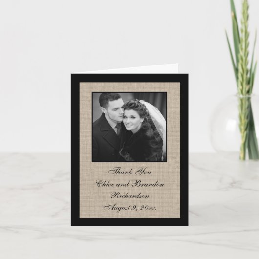 Eenvoudig perfecte jute dankkaart bedankkaart (Voorkant)