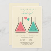 Eenvoudig perfecte uitnodiging voor een chemisch h (Voorkant / Achterkant)