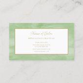 Eenvoudig Peridot Groen Marmer Elegant Goud Script Visitekaartje (Achterkant)