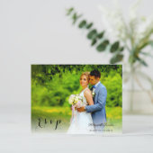 Eenvoudig, persoonlijk aangepast foto-Rsvp-Briefka Briefkaart (Staand voorkant)