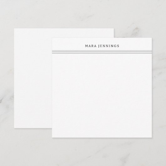 Eenvoudig persoonlijk artikel aan de zwarte en wit notitiekaartje (Voorkant / Achterkant)