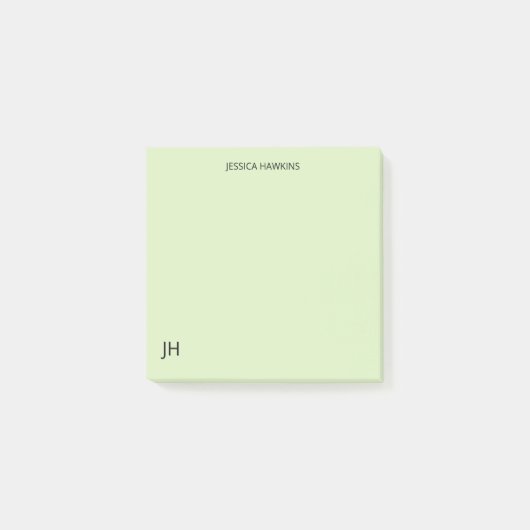 Eenvoudig Persoonlijk Briefpapier Monogram Bord Gr Post-it® Notes (Voorkant)