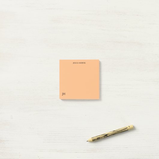 Eenvoudig Persoonlijk Briefpapier Monogram Bord Si Post-it® Notes (Op bureau)