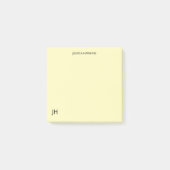 Eenvoudig persoonlijk briefpapier Monogram Geel Post-it® Notes (Voorkant)