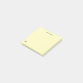 Eenvoudig persoonlijk briefpapier Monogram Geel Post-it® Notes (Schuin)