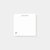 Eenvoudig persoonlijk briefpapier monogram wit post-it® notes (Voorkant)