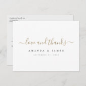 Eenvoudig persoonlijk huwelijk bedankt briefkaart (Voorkant / Achterkant)