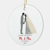 Eenvoudig persoonlijk kerstfeest als Mr & Mrs. Keramisch Ornament (Links)
