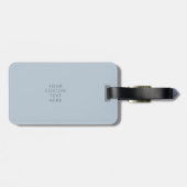 Eenvoudig persoonlijk monogram en naam in blauw bagagelabel (Achterkant horizontaal)