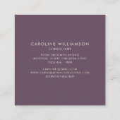 Eenvoudig persoonlijk monogram en naam in het Paar Vierkante Visitekaartje (Achterkant)