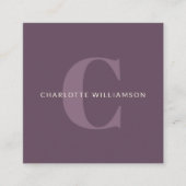 Eenvoudig persoonlijk monogram en naam in het Paar Vierkante Visitekaartje (Voorkant)