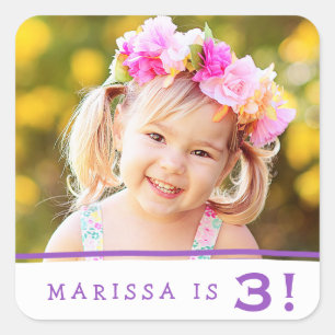 Eenvoudig persoonlijke foto op zaterdag vierkante sticker