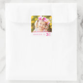 Eenvoudig persoonlijke foto op zaterdag vierkante sticker (Tas)