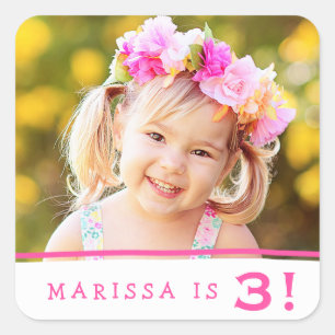 Eenvoudig persoonlijke foto op zaterdag vierkante sticker