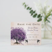Eenvoudig Perzik Purple Heart Leaf Boom Save the D Save The Date (Staand voorkant)