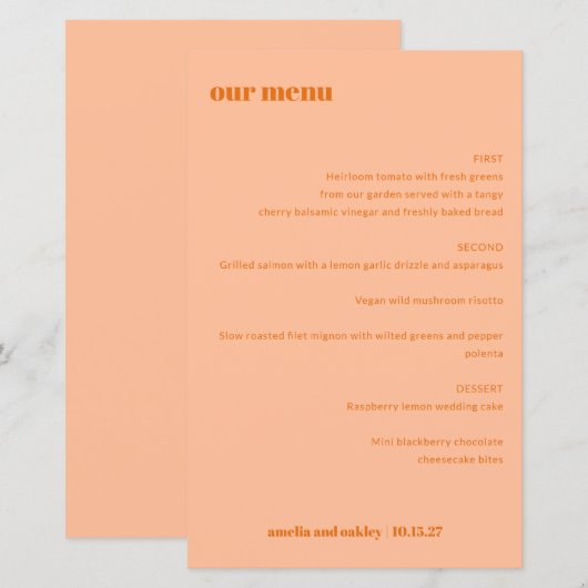 Eenvoudig perzik Sinaasappel Eenvoudig aangepast h (Voorkant / Achterkant)