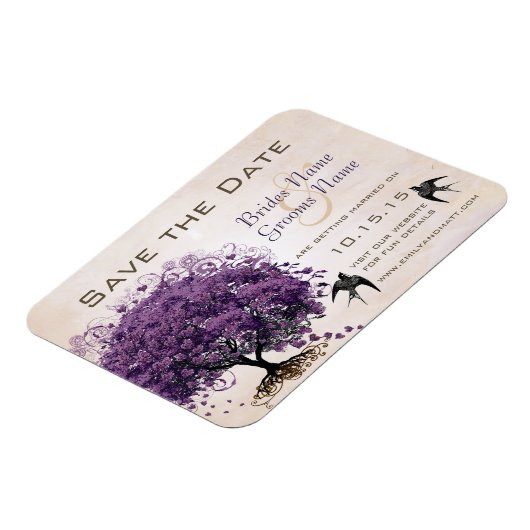 Eenvoudig perzikoortsheinboombruiloft opslaan Datu Magneet (Linkerzijde)