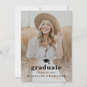 Eenvoudig Pet met Type Foto Graduation Party Kaart
