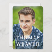 Eenvoudig Pet Patroon met Naam en Foto Afstuderen Aankondiging (Voorkant)