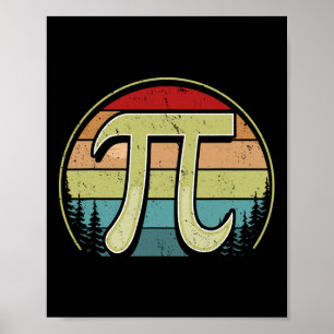 Eenvoudig PI-symbool Nationale PI-Man Vrouwen Wisk Poster