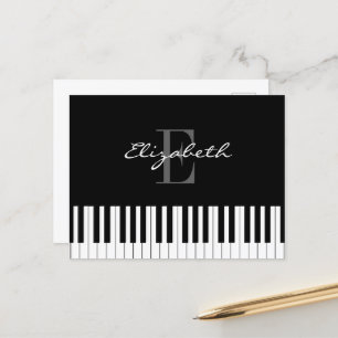 Eenvoudig Piano Monogram-ontwerp Briefkaart