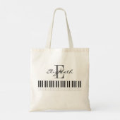 Eenvoudig Piano Monogram-ontwerp Tote Bag (Achterkant)