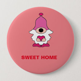 EENVOUDIG PINK GENOME SWEET HOME MAGNET RONDE BUTTON 4,0 CM