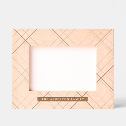 Eenvoudig plaid patroon familienaam gegraveerde lijstjes