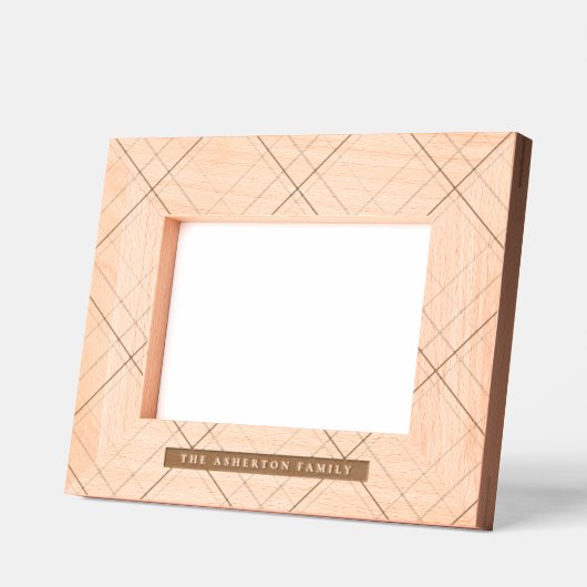 Eenvoudig plaid patroon familienaam gegraveerde lijstjes (Links)