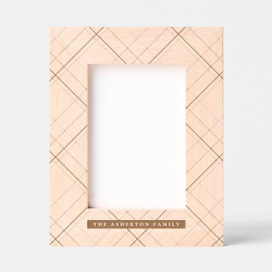 Eenvoudig plaid patroon familienaam gegraveerde lijstjes (Voorkant)