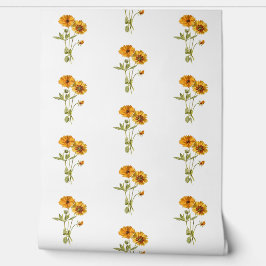 Eenvoudig Plant met gele bloemen Behang