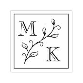 Eenvoudig Plant Monogram Initialen Bruiloft Paar Zelfinktende Stempel (Design)