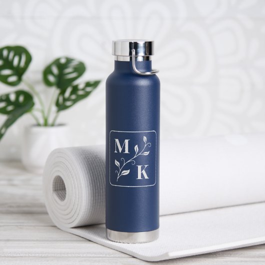 Eenvoudig Plant Monogram Initialen Waterfles (Yoga (Gedraaid) )