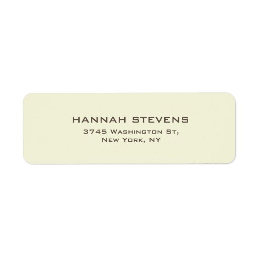 Eenvoudig platte beige legant modern etiket (Voorkant)