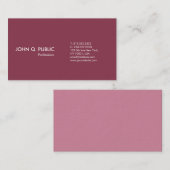 Eenvoudig platte Bordeaux White Modern Professiona Visitekaartje (Voorkant / Achterkant)