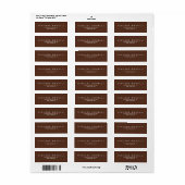 Eenvoudig platte bruin minimalistisch modern etiket (Full Sheet)