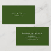 Eenvoudig platte, elegante groene moderne visitekaartje (Voorkant / Achterkant)
